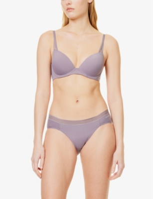 CALVIN KLEIN: Seductive Comfort Light logo-print stretch-woven bikini briefs