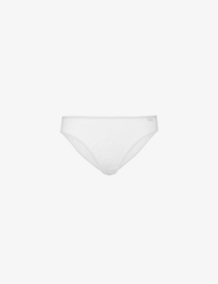 CALVIN KLEIN: Sheer Marquisette embroidered stretch-nylon blend briefs