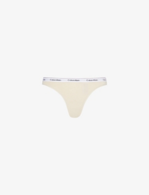 Shop Calvin Klein Womens Cocoon Modern Low-rise Stretch-cotton Thong Xl