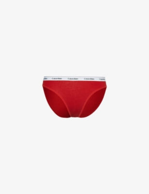 Calvin Klein Womens Modern Branded-waistband Stretch-cotton Jersey Briefs Juneberry In Juneberry