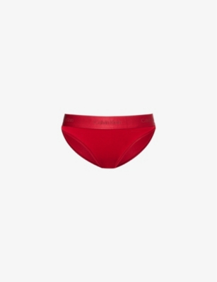 Calvin Klein Womens Juneberry Modern Cotton-blend Stretch-jersey Bikini Briefs In Juneberry