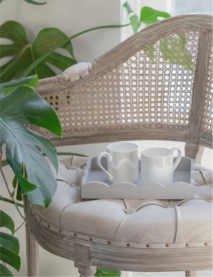 ADDISON ROSS LONDON: Scalloped-edge square lacquered tray 20cm x 27cm