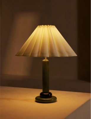 SOHO HOME: Ferguson scalloped-shade linen and oak table lamp