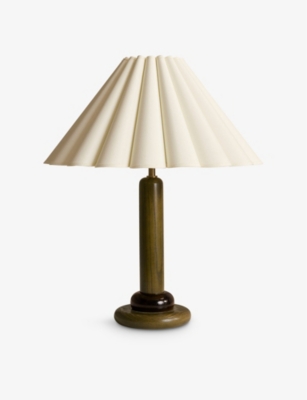 SOHO HOME: Ferguson scalloped-shade linen and oak table lamp