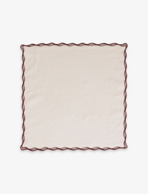 Soho Home Albert Embroidered Linen And Cotton Napkins Set Of Four In Multi
