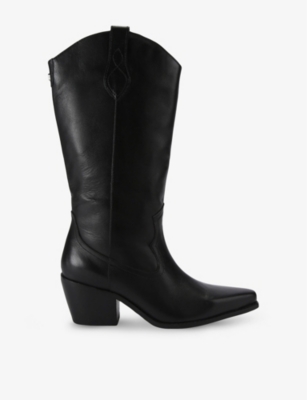 CARVELA: Maven High-Leg Western Leather Boots