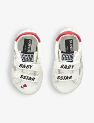 GOLDEN GOOSE KIDS' BABY SCHOOL LEATHER LOW-TOP TRAINE 