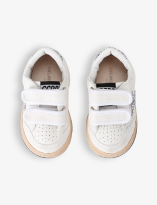 GOLDEN GOOSE: Kids' Ballstar logo-print leather low-top trainers