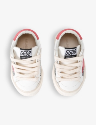 Golden Goose Silver Com Kids' May Star-embroidered Glitter Leather Low-top Trainers Eur 21 /5 Uk In Silver Com