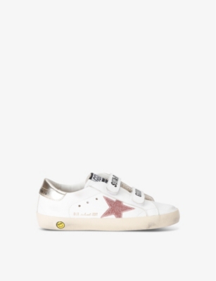 GOLDEN GOOSE: Kids' Old School star-applique leather low-top trainers