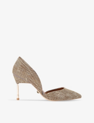 KURT GEIGER LONDON: Bond 90 pointed-toe crystal-embellished heels