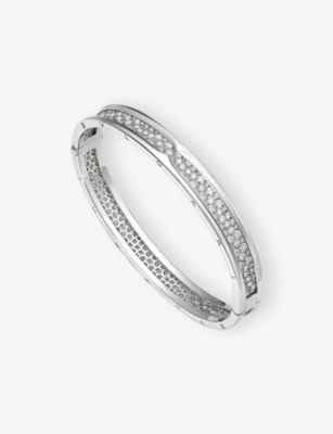 B.zero1 18ct white-gold and 4.24ct diamond bangle bracelet