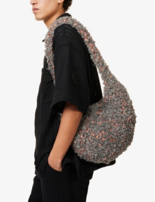 Ouat Womens Lava Pablo Bouclé-texture Wool-blend Cross-body Bag In Lava