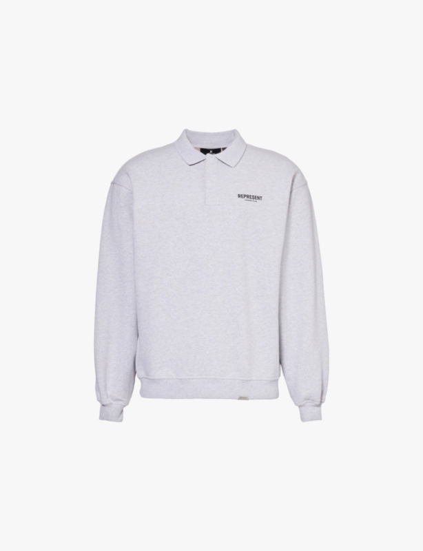 Owners Club polo collar relaxed-fit cotton-jersey sweatshirt
