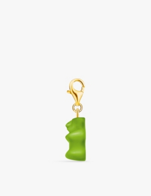 Thomas Sabo Womens  X Haribo Goldbear 18ct Gold-plated Sterling-silver And Crystal Glass Charm In Gold-plated & Green