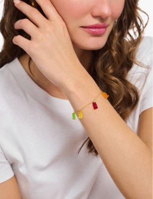 Thomas Sabo Womens  X Haribo Goldbear 18ct Gold-plated Sterling-silver And Glass Charm Bracelet In Gold-plated & Glass