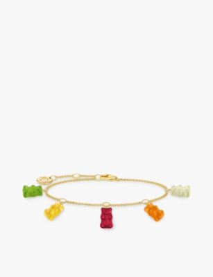 Thomas Sabo Womens  X Haribo Goldbear 18ct Gold-plated Sterling-silver And Glass Charm Bracelet In Gold-plated & Glass
