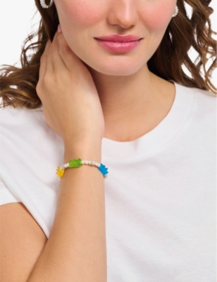 Thomas Sabo Womens 925 Silver & Glass  X Haribo Goldbear Sterling-silver, Pearl And Glass Bracelet In 925 Silver & Glass