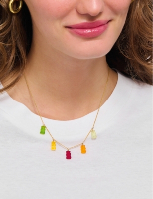 Thomas Sabo Womens  X Haribo Goldbear-charm 18ct Gold-plated Sterling-silver And Glass Necklace In Gold-plated & Glass