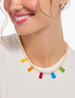 THOMAS SABO: Thomas Sabo x HARIBO sterling-silver, zirconia and freshwater pearl pendant necklace