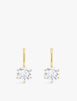 Thomas Sabo Womens  18ct Yellow Gold-plated Sterling Silver And Zirconia Drop Earrings In 925 Silver & Cz