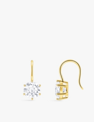 Thomas Sabo Womens  18ct Yellow Gold-plated Sterling Silver And Zirconia Drop Earrings In 925 Silver & Cz