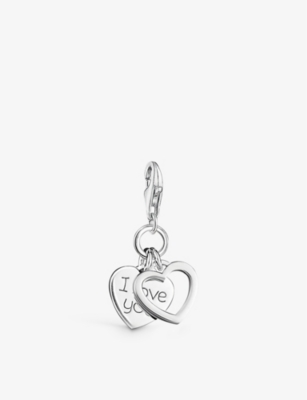Thomas Sabo Womens 925 Sterling Silver Charm Club I Love You Hearts Sterling-silver In 925 Sterling Silver