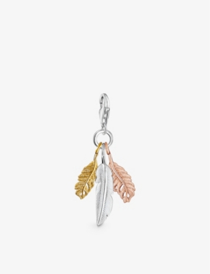 THOMAS SABO: Charm Club Feathers 18ct yellow gold-plated sterling silver, 18ct rose gold-plated sterling silver and sterling-silver charm