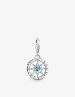 THOMAS SABO: Compass sterling-silver and cubic zirconia pendant charm