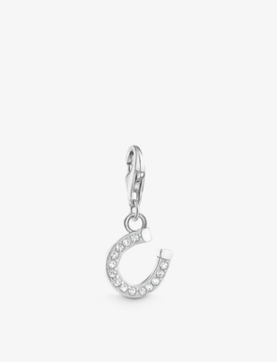 Thomas Sabo Womens  Horseshoe Sterling-silver And Cubic Zirconia Pendant Charm In 925 Silver & Cz
