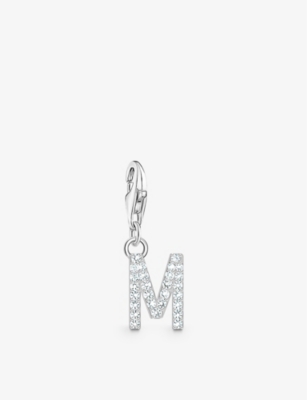 THOMAS SABO: Letter M sterling-silver and cubic zirconia pendant charm