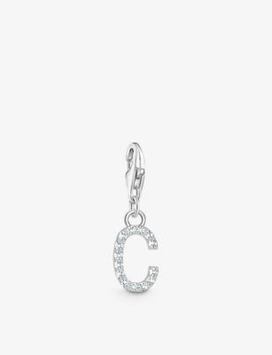 Thomas Sabo Womens  Letter C Sterling-silver And Cubic Zirconia Pendant Charm In 925 Silver & Cz