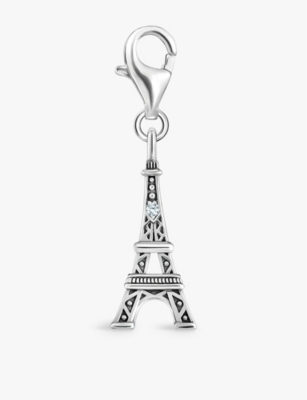 Thomas Sabo Womens 925 Sterling Silver Eiffel Tower Star Sterling-silver And Zirconia Pendant Charm In 925 Sterling Silver
