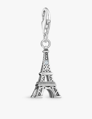 Thomas Sabo Womens 925 Sterling Silver Eiffel Tower Star Sterling-silver And Zirconia Pendant Charm In 925 Sterling Silver