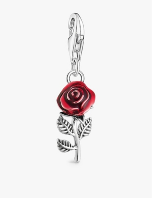 THOMAS SABO: Red Rose 925 sterling-silver and resin pendant charm