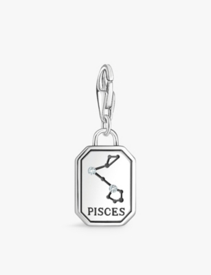 Thomas Sabo Womens  Picses Star Sign 925 Sterling-silver And Zirconia Pendant Charm In 925 Silver & Cz