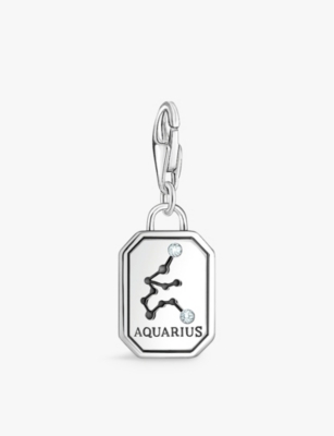 Thomas Sabo Womens  Aquarius Crystal-embellished Sterling-silver And Cubic Zirconia Charm In 925 Silver & Cz
