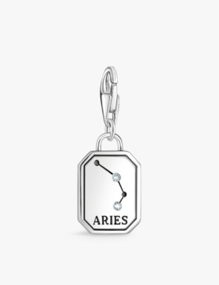 Thomas Sabo Womens  Aries Sterling-silver And Cubic Zirconia Charm In 925 Silver & Cz