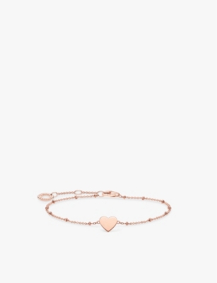 THOMAS SABO: Heart 18ct rose gold-plated 925 sterling-silver chain bracelet