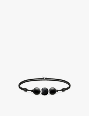 THOMAS SABO: Karma Secret 925 sterling-silver and obsidian beaded bracelet