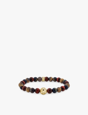 THOMAS SABO: Wild At Heart yellow gold-plated 925 sterling-silver and tiger's eye beaded bracelet