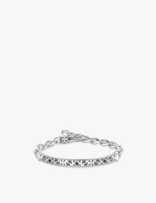THOMAS SABO: Engraved sterling-silver and zirconia cuff bracelet