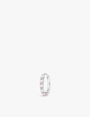Thomas Sabo Womens 925 Silver & Cz Filigree Sterling-silver, Glass-stone And Zirconia Single Hoop Earring In 925 Silver & Cz