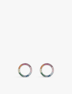 Thomas Sabo Womens  Rainbow-stone Round 925 Sterling-silver And Cubic Zirconia Stud Earrings In 925 Silver & Cz