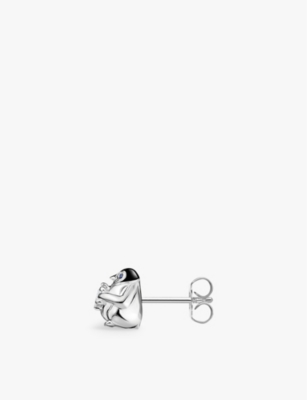 Thomas Sabo Womens  Penguin 925 Sterling-silver And Zirconia Single Stud Earring In 925 Silver & Cz