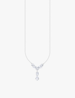 THOMAS SABO: Y-shaped sterling-silver and zirconia pendant necklace
