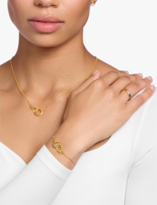 Thomas Sabo Womens Gold-plated Silver Together Forever 18ct Sterling And Zirconia Bracelet In Gold-plated Silver