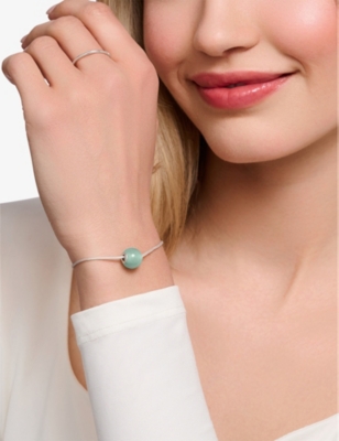 Thomas Sabo Womens  Karma Secrets Sterling-silver And Green Aventurine Cord Bracelet In Textile & Aventurine
