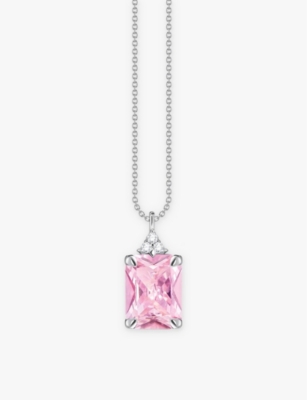 Thomas Sabo Womens  Octagon-cut Stone 925 Sterling-silver And Cubic Zirconia Pendant Necklace In 925 Silver & Cz