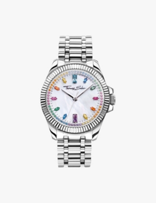 THOMAS SABO MENS STAINLESS STEEL WA0394-201-201 DIVINE RAINBOW STAINLESS-STEEL AND CUBIC ZIRCONIA QUARTZ WATCH 